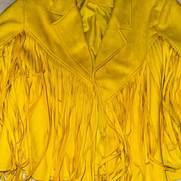 🔔 Last Chance 🍡 Mix n Match 3 For $15 
Yellow Suede Western Fringe Jacket Size M - Picture 2 of 5